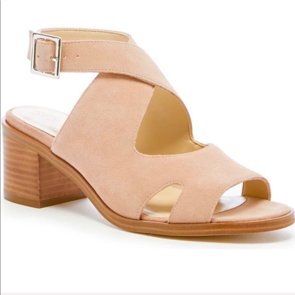 Sole Society SoTresey Pink Suede Dress Sandals 8.5